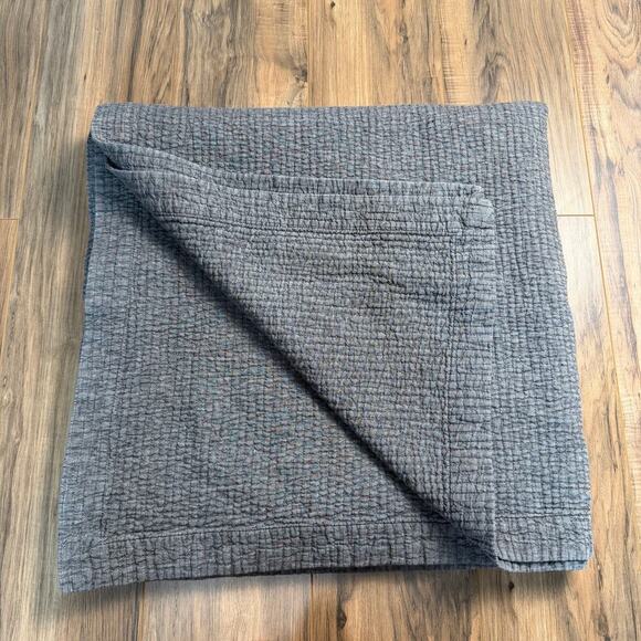 Restoration Hardware Other - Restoration Hardware Grey Fog WASHED LINEN CHANNEL QUILTED COVERLET Full Queen